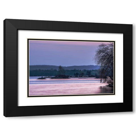 Evening on the Bay Black Modern Wood Framed Art Print with Double Matting by Burdick, Chuck