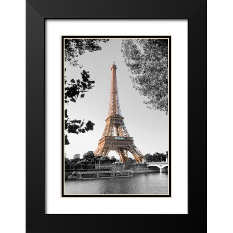 Matin sur la Seine Black Modern Wood Framed Art Print with Double Matting by Blaustein, Alan
