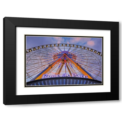 Rue de Paris Black Modern Wood Framed Art Print with Double Matting by Blaustein, Alan
