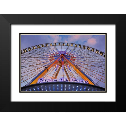 Rue de Paris Black Modern Wood Framed Art Print with Double Matting by Blaustein, Alan