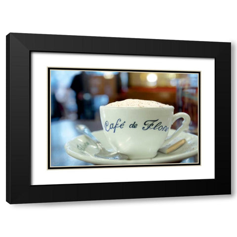 Cafe de Flore Black Modern Wood Framed Art Print with Double Matting by Blaustein, Alan