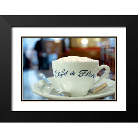 Cafe de Flore Black Modern Wood Framed Art Print with Double Matting by Blaustein, Alan