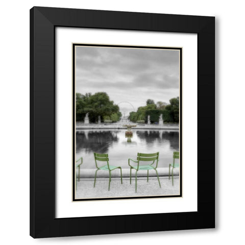 Tuileries Fountain #1 Black Modern Wood Framed Art Print with Double Matting by Blaustein, Alan