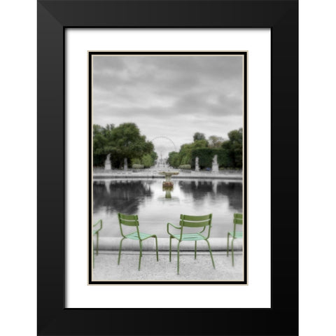 Tuileries Fountain #1 Black Modern Wood Framed Art Print with Double Matting by Blaustein, Alan