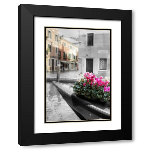 Canal Fiori #1 Black Modern Wood Framed Art Print with Double Matting by Blaustein, Alan
