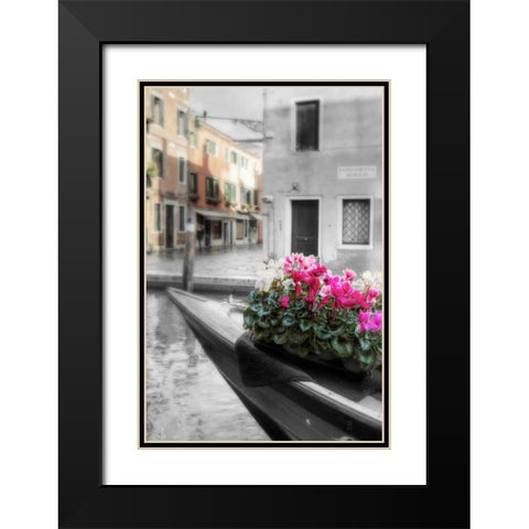 Canal Fiori #1 Black Modern Wood Framed Art Print with Double Matting by Blaustein, Alan