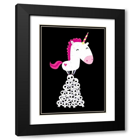 Killer Unicorn Black Modern Wood Framed Art Print with Double Matting by Buxton, Michael