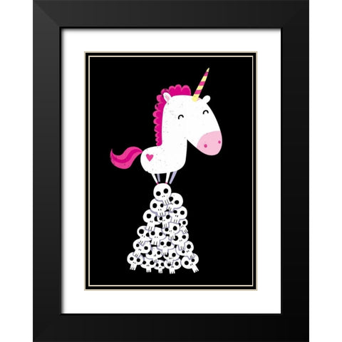 Killer Unicorn Black Modern Wood Framed Art Print with Double Matting by Buxton, Michael