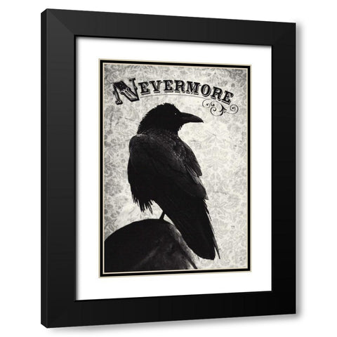 Nevermore Black Modern Wood Framed Art Print with Double Matting by Buxton, Michael