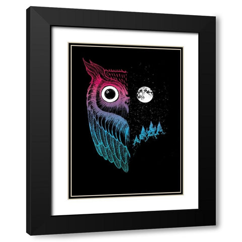 Night Owl Black Modern Wood Framed Art Print with Double Matting by Buxton, Michael