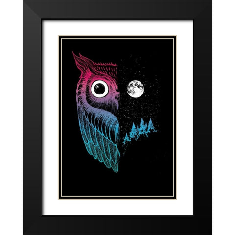 Night Owl Black Modern Wood Framed Art Print with Double Matting by Buxton, Michael