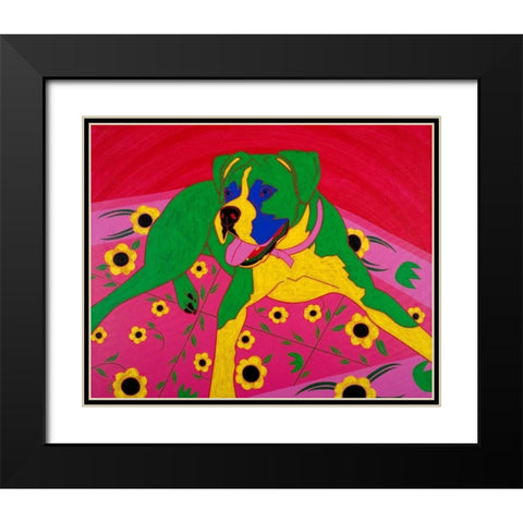 Courageous Clown Black Modern Wood Framed Art Print with Double Matting by Bond, Angela