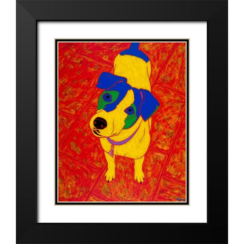 Feisty Jack Russell Black Modern Wood Framed Art Print with Double Matting by Bond, Angela