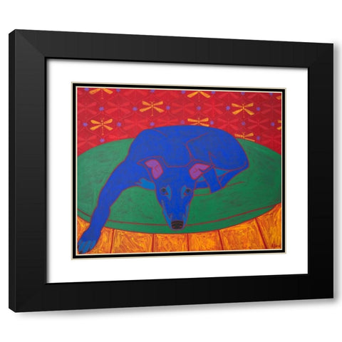 Runner in Repose Black Modern Wood Framed Art Print with Double Matting by Bond, Angela