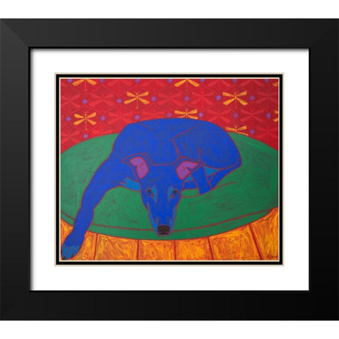 Runner in Repose Black Modern Wood Framed Art Print with Double Matting by Bond, Angela