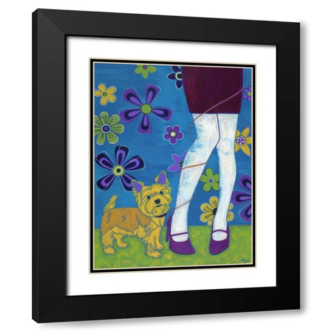 The Yorkie Fandango Black Modern Wood Framed Art Print with Double Matting by Bond, Angela