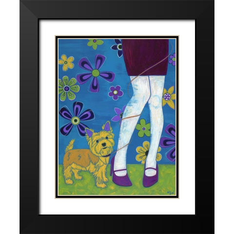 The Yorkie Fandango Black Modern Wood Framed Art Print with Double Matting by Bond, Angela