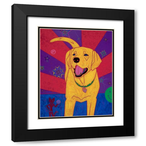 Yellow Happiness Black Modern Wood Framed Art Print with Double Matting by Bond, Angela