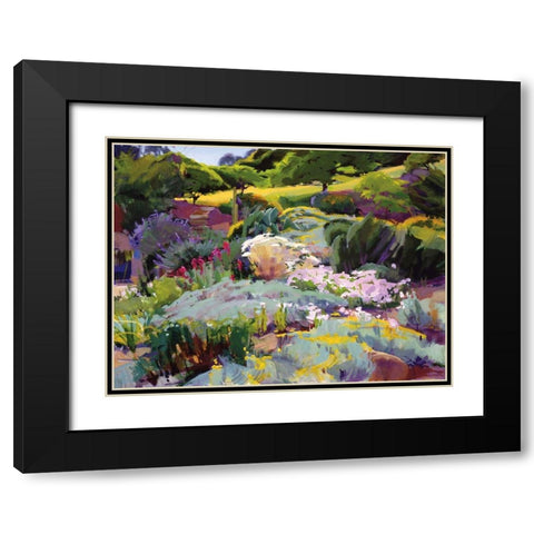 Hillside Garden Black Modern Wood Framed Art Print with Double Matting by Burtt, Marcia