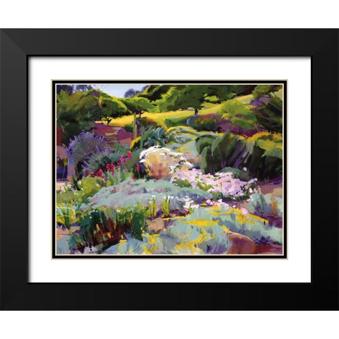 Hillside Garden Black Modern Wood Framed Art Print with Double Matting by Burtt, Marcia