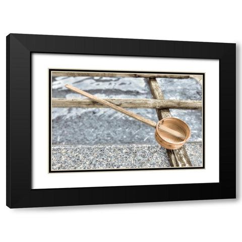 Zen Fountain Black Modern Wood Framed Art Print with Double Matting by Blaustein, Alan