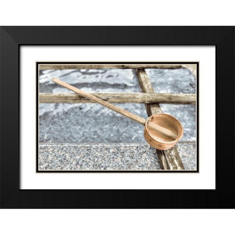 Zen Fountain Black Modern Wood Framed Art Print with Double Matting by Blaustein, Alan