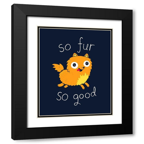 So Fur So Good Black Modern Wood Framed Art Print with Double Matting by Buxton, Michael