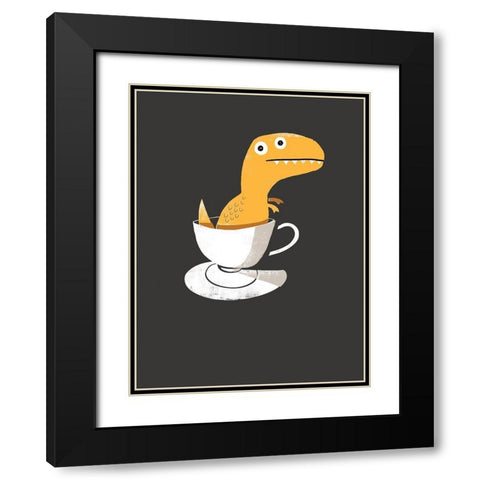 Tea Rex Black Modern Wood Framed Art Print with Double Matting by Buxton, Michael