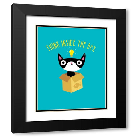 Think Outside The Box Black Modern Wood Framed Art Print with Double Matting by Buxton, Michael