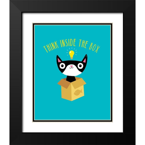 Think Outside The Box Black Modern Wood Framed Art Print with Double Matting by Buxton, Michael