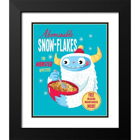 Abominable Snowflakes Black Modern Wood Framed Art Print with Double Matting by Buxton, Michael