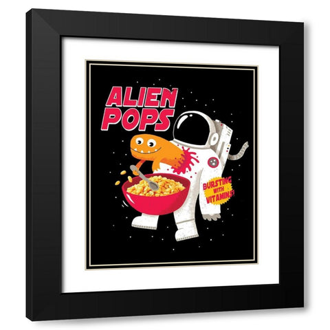 Alien Pops Black Modern Wood Framed Art Print with Double Matting by Buxton, Michael