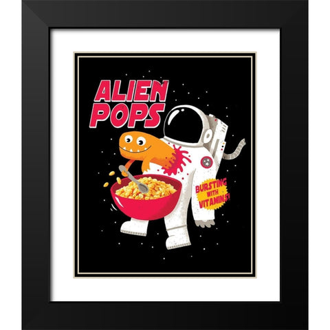 Alien Pops Black Modern Wood Framed Art Print with Double Matting by Buxton, Michael