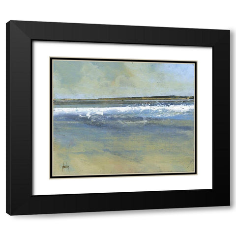 Estuary Wave Black Modern Wood Framed Art Print with Double Matting by Bailey, Paul