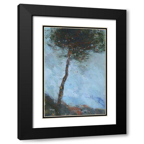 Lone Moorland Pine Black Modern Wood Framed Art Print with Double Matting by Bailey, Paul