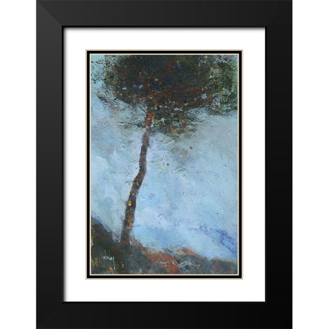 Lone Moorland Pine Black Modern Wood Framed Art Print with Double Matting by Bailey, Paul