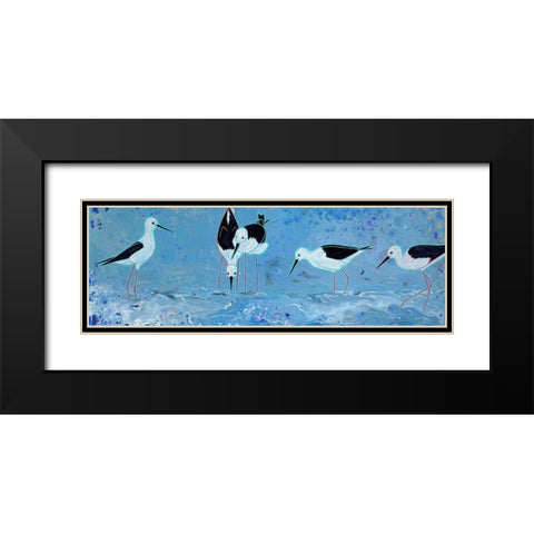 Long Legged Waders Black Modern Wood Framed Art Print with Double Matting by Bond, Angela