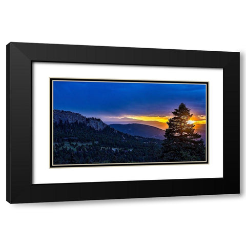 Fading Glow Black Modern Wood Framed Art Print with Double Matting by Burdick, Chuck