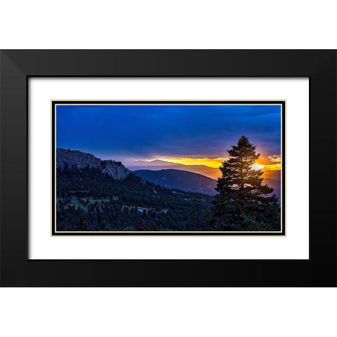 Fading Glow Black Modern Wood Framed Art Print with Double Matting by Burdick, Chuck