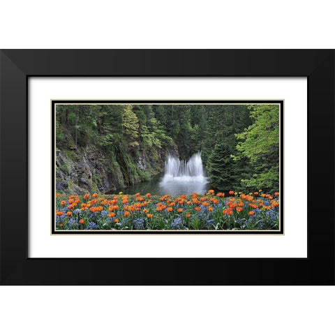 Water Music Black Modern Wood Framed Art Print with Double Matting by Burdick, Chuck