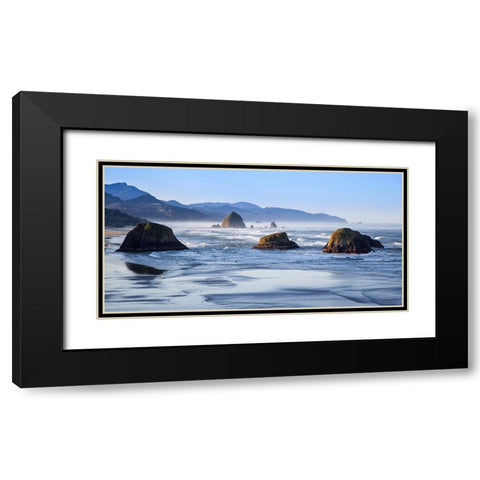 Cannon Beach Black Modern Wood Framed Art Print with Double Matting by Broom, Michael