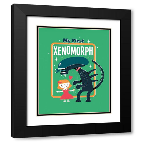My First Xenomorph Black Modern Wood Framed Art Print with Double Matting by Buxton, Michael