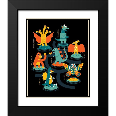 Tokyo Zoo Black Modern Wood Framed Art Print with Double Matting by Buxton, Michael