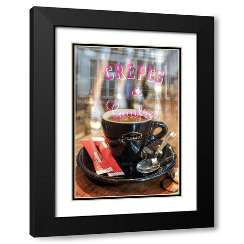 Crepes and Waffle Cafe #1 Black Modern Wood Framed Art Print with Double Matting by Blaustein, Alan