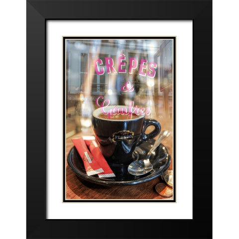 Crepes and Waffle Cafe #1 Black Modern Wood Framed Art Print with Double Matting by Blaustein, Alan
