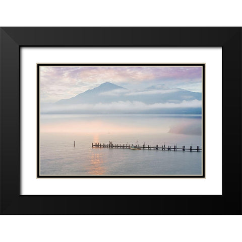 Harbor Sunrise #1 Black Modern Wood Framed Art Print with Double Matting by Blaustein, Alan