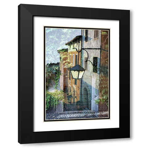 Montalcino Lampione #1 Black Modern Wood Framed Art Print with Double Matting by Blaustein, Alan