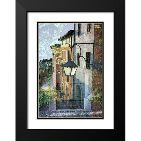 Montalcino Lampione #1 Black Modern Wood Framed Art Print with Double Matting by Blaustein, Alan