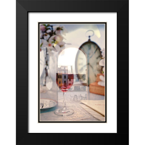 Tuscan Caffe #2 Black Modern Wood Framed Art Print with Double Matting by Blaustein, Alan