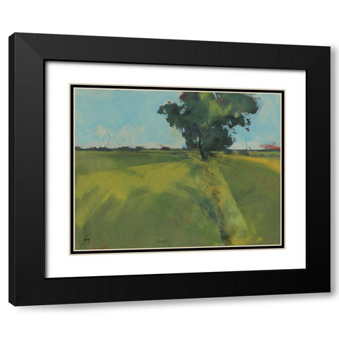Essex Field Black Modern Wood Framed Art Print with Double Matting by Bailey, Paul